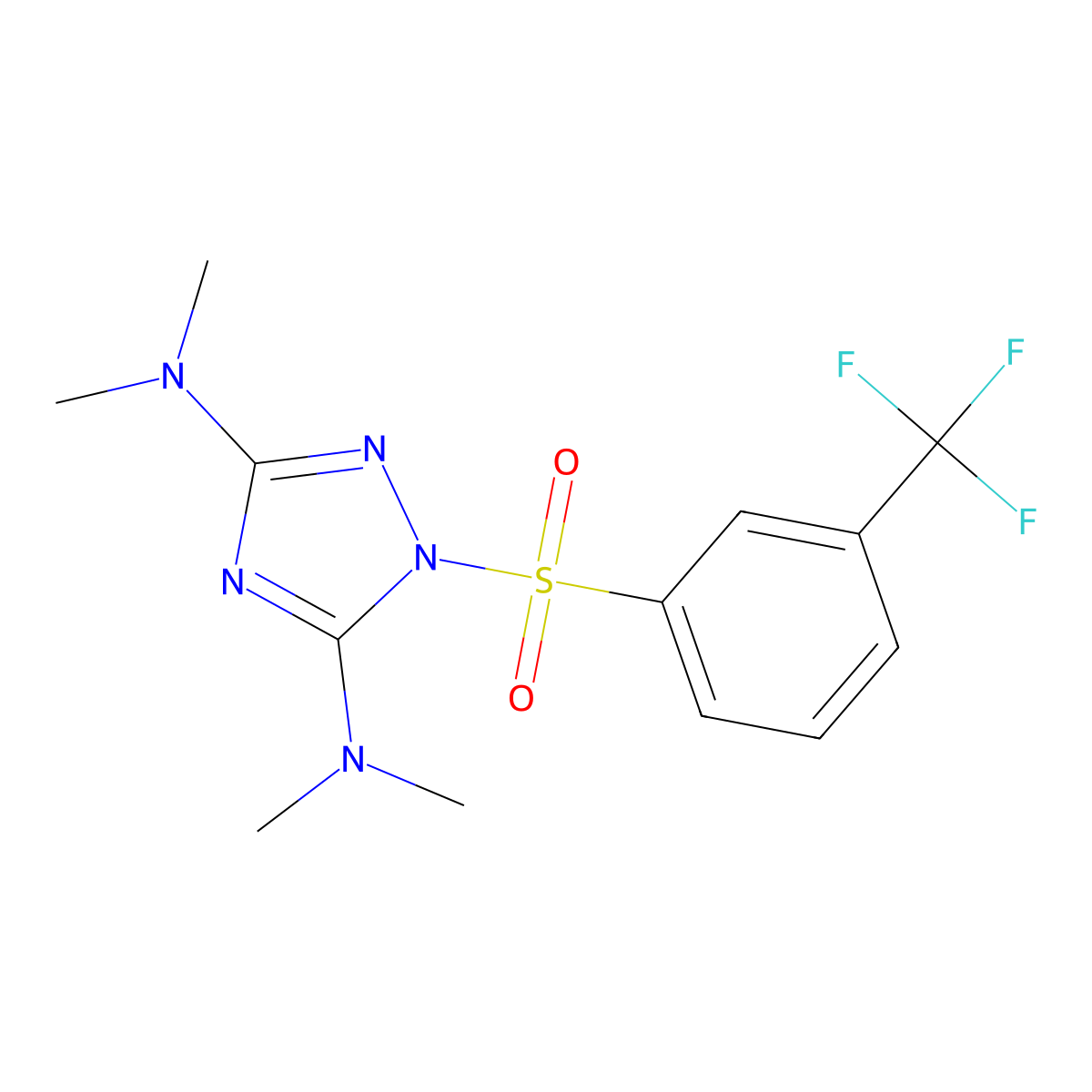 N~3~,N~3~,N~5~,N~5~-tetramethyl-1-{[3-(trifluoromethyl)phenyl]sulfonyl}-1H-1,2,4-triazole-3,5-diamine molecular structure, CAS 339111-47-6