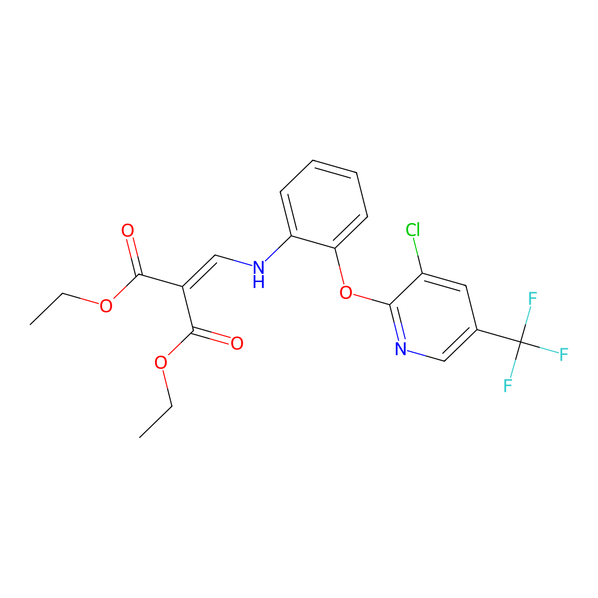 Diethyl 2-[(2-{[3-chloro-5-(trifluoromethyl)-2-pyridinyl]oxy}anilino)methylene]malonate molecular structure, CAS 339111-79-4