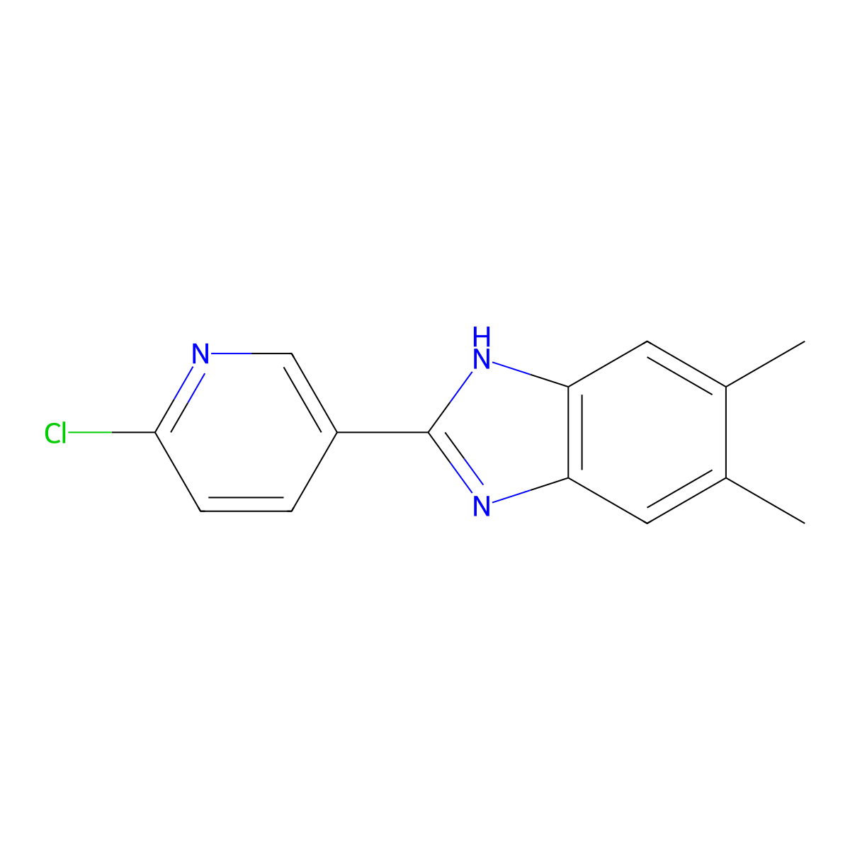 2-(6-chloro-3-pyridinyl)-5,6-dimethyl-1H-1,3-benzimidazole molecular structure, CAS 339112-07-1