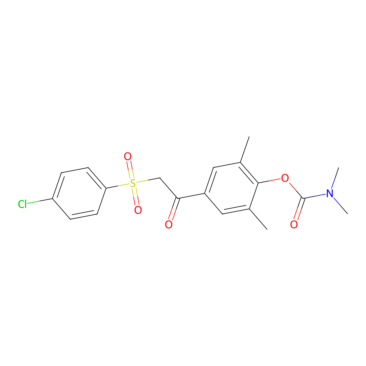 4-{2-[(4-chlorophenyl)sulfonyl]acetyl}-2,6-dimethylphenyl N,N-dimethylcarbamate molecular structure, CAS 339112-12-8