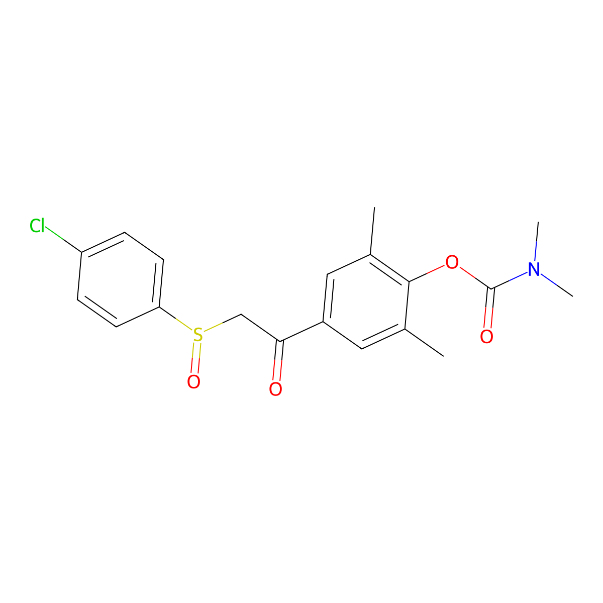 4-{2-[(4-chlorophenyl)sulfinyl]acetyl}-2,6-dimethylphenyl N,N-dimethylcarbamate molecular structure, CAS 339112-22-0