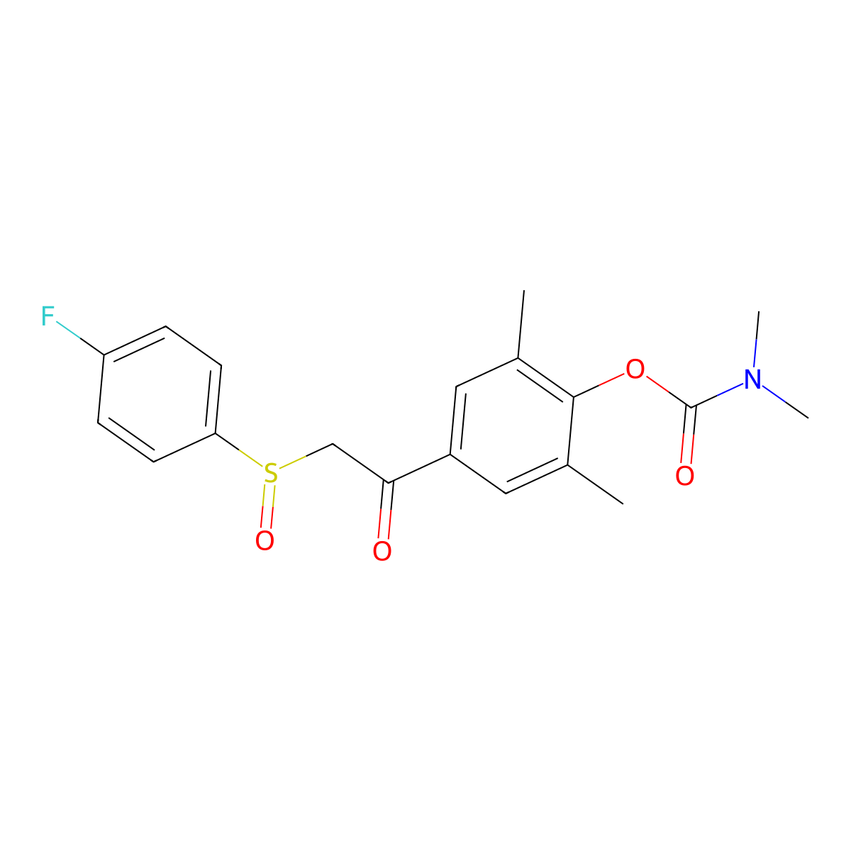 4-{2-[(4-fluorophenyl)sulfinyl]acetyl}-2,6-dimethylphenyl N,N-dimethylcarbamate molecular structure, CAS 339112-27-5