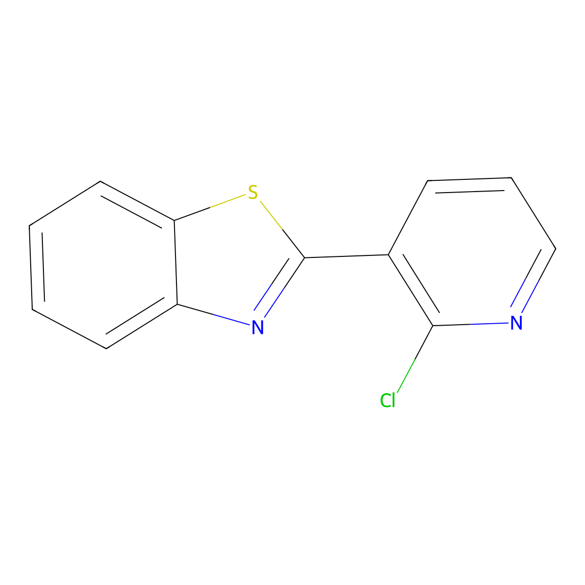 2-(2-Chloro-3-pyridinyl)-1,3-benzothiazole molecular structure, CAS 339112-40-2
