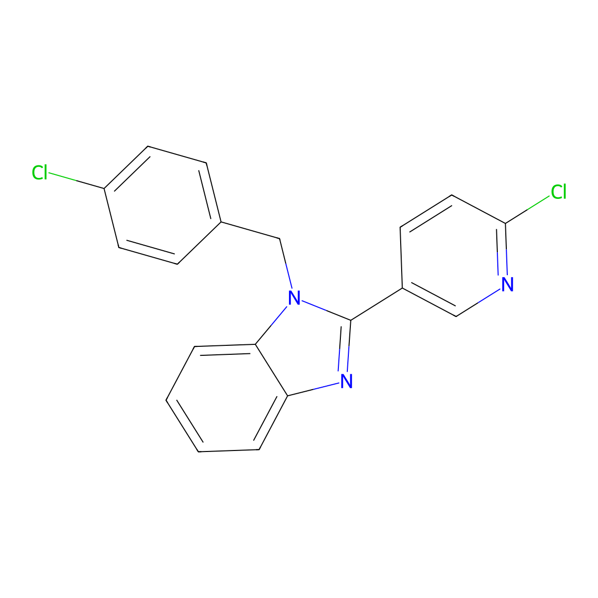 1-(4-chlorobenzyl)-2-(6-chloro-3-pyridinyl)-1H-1,3-benzimidazole molecular structure, CAS 339112-50-4