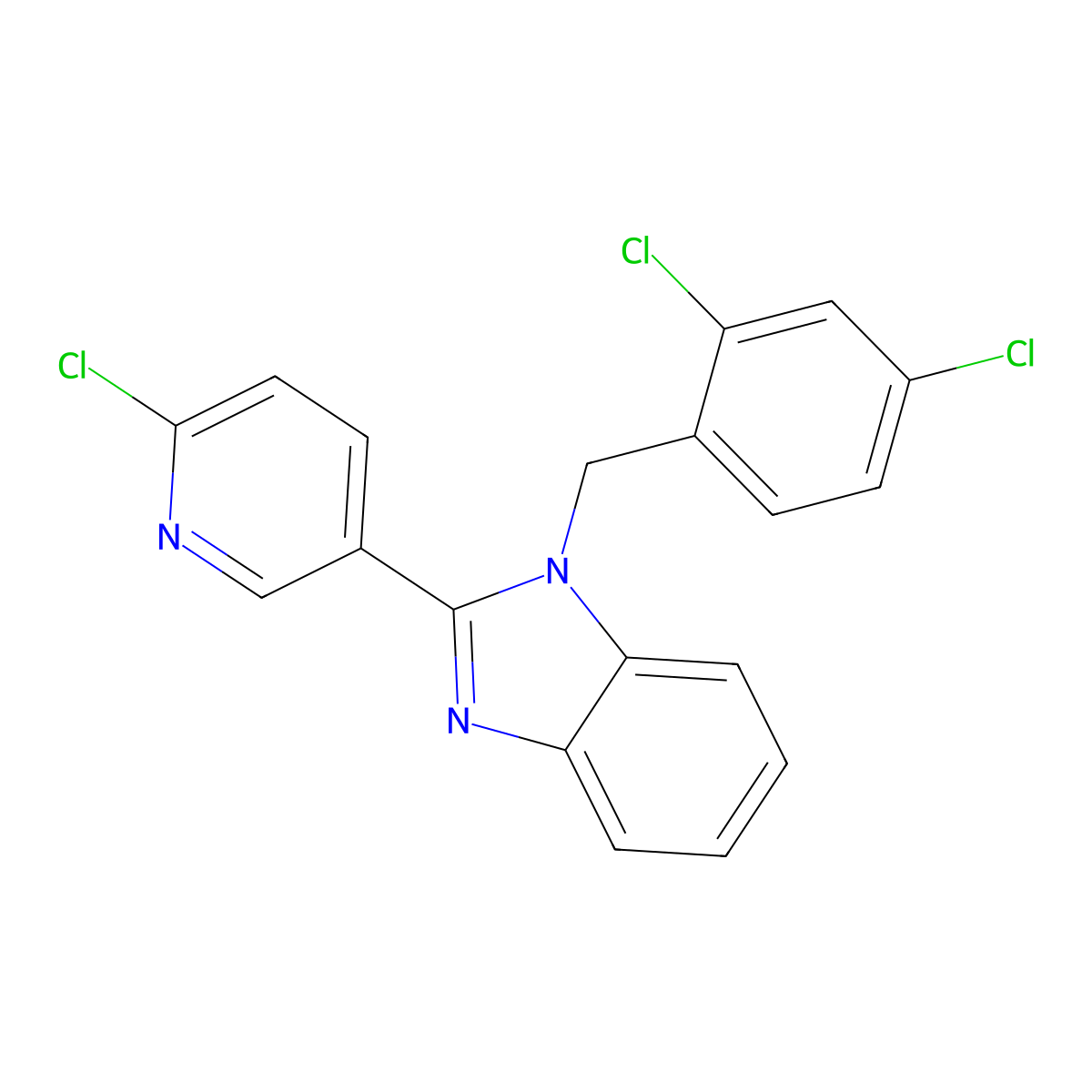 2-(6-chloro-3-pyridinyl)-1-(2,4-dichlorobenzyl)-1H-1,3-benzimidazole molecular structure, CAS 339112-55-9