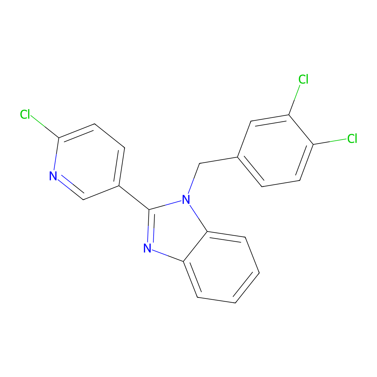 2-(6-chloro-3-pyridinyl)-1-(3,4-dichlorobenzyl)-1H-1,3-benzimidazole molecular structure, CAS 339112-60-6