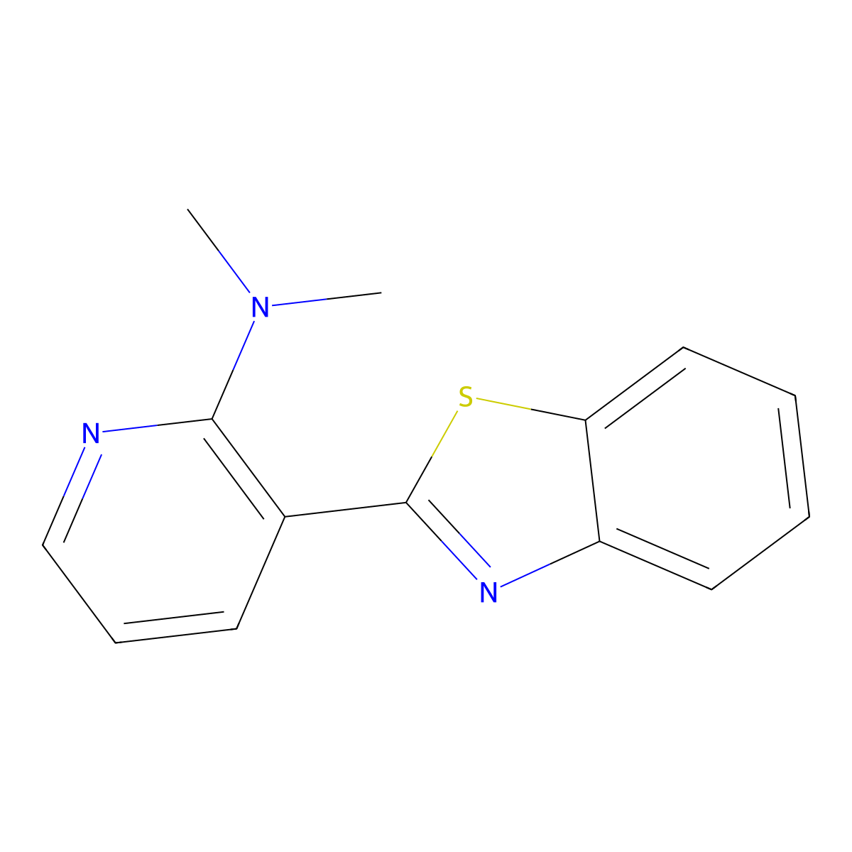 3-(1,3-benzothiazol-2-yl)-N,N-dimethyl-2-pyridinamine molecular structure, CAS 339112-83-3