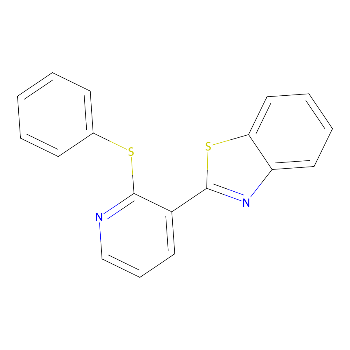 2-[2-(Phenylsulfanyl)-3-pyridinyl]-1,3-benzothiazole molecular structure, CAS 339112-89-9