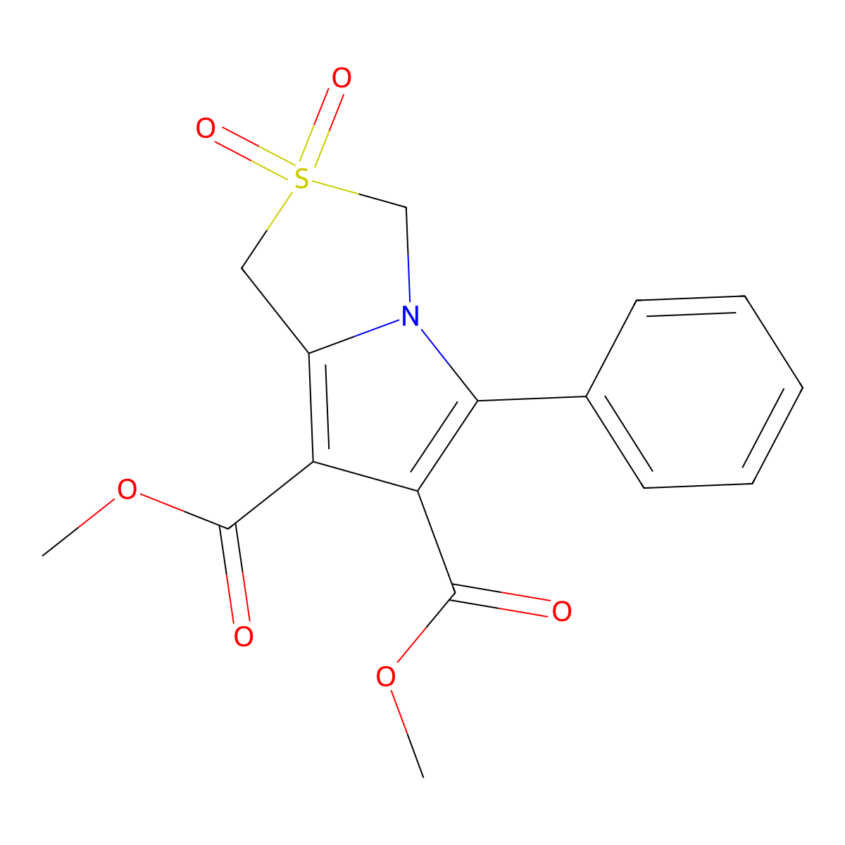 Dimethyl 2,2-dioxo-5-phenyl-1,3-dihydropyrrolo[1,2-c][1,3]thiazole-6,7-dicarboxylate molecular structure, CAS 339113-11-0