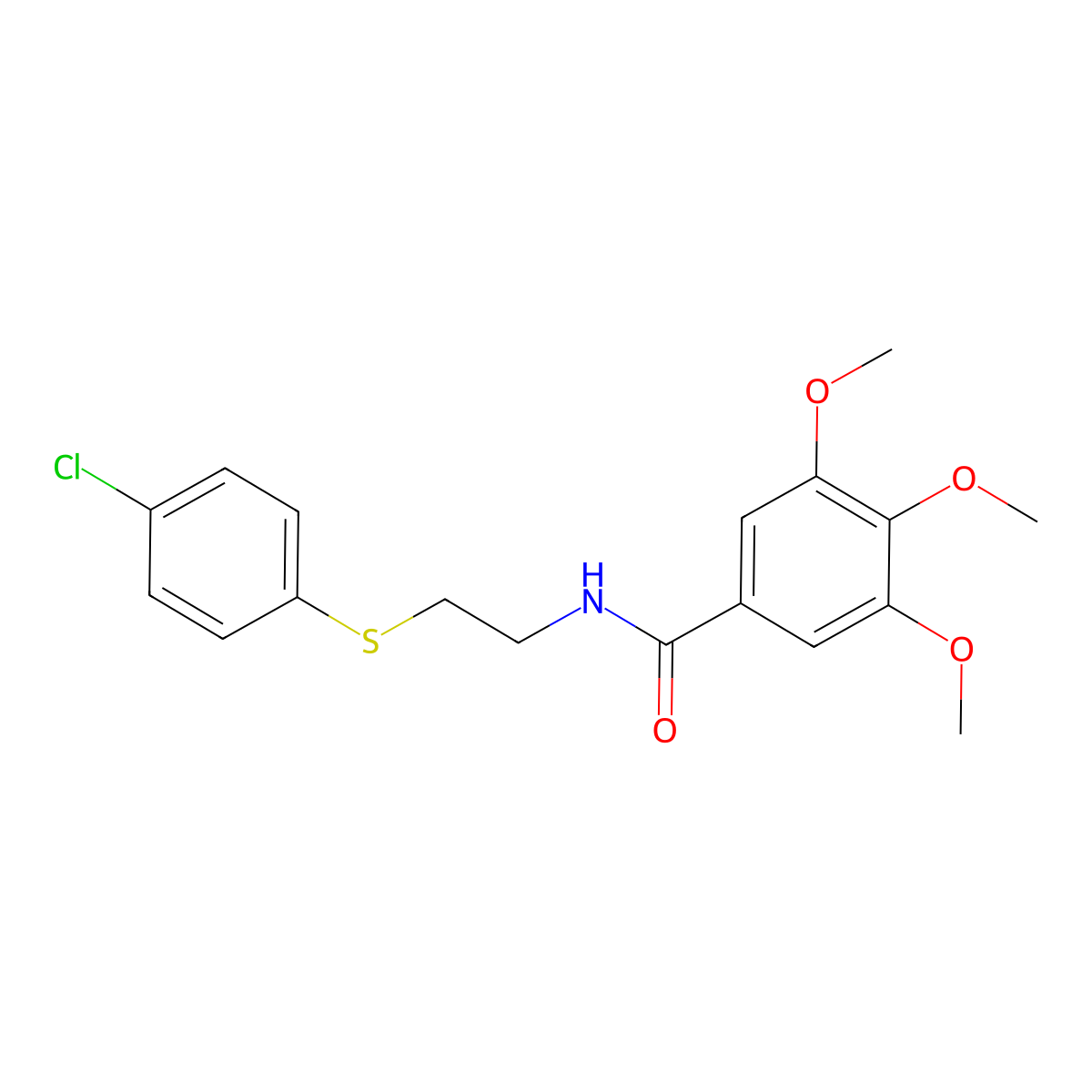 N-{2-[(4-chlorophenyl)sulfanyl]ethyl}-3,4,5-trimethoxybenzenecarboxamide molecular structure, CAS 339113-23-4