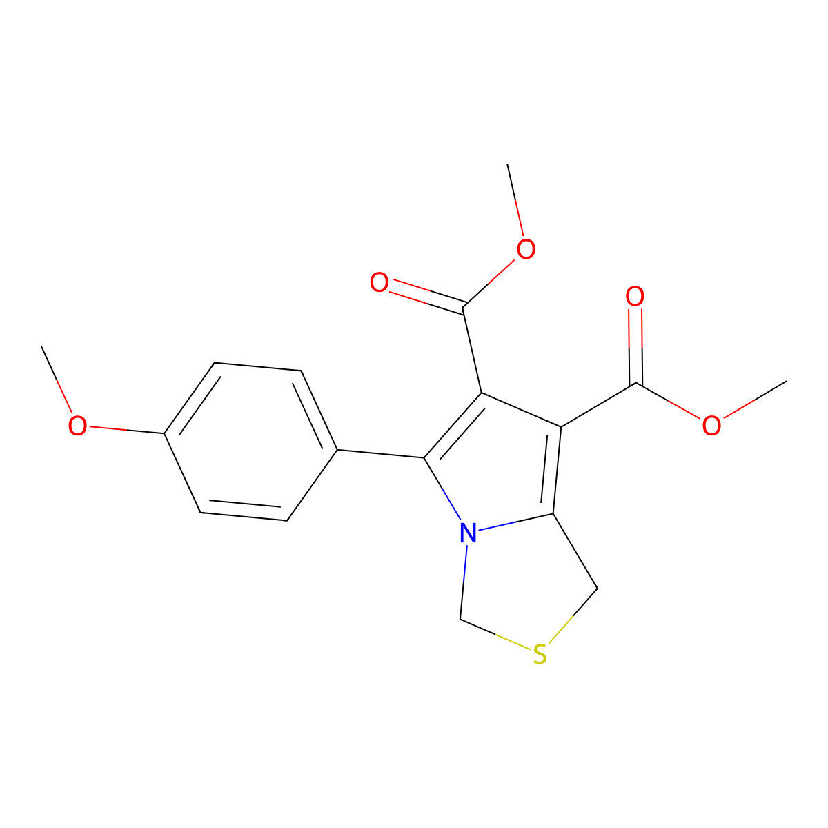 dimethyl 5-(4-methoxyphenyl)-1H-pyrrolo[1,2-c][1,3]thiazole-6,7-dicarboxylate molecular structure, CAS 339113-35-8