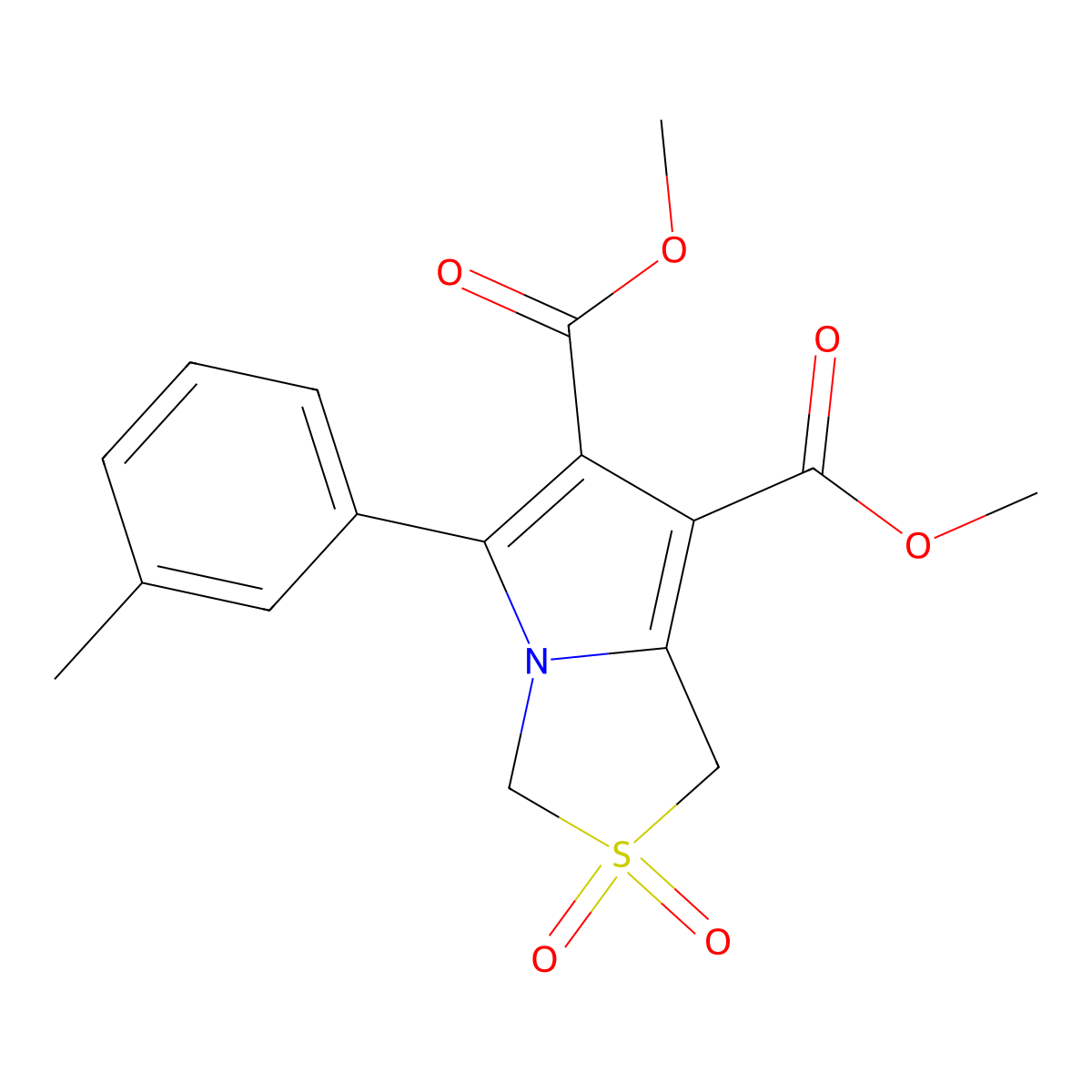Dimethyl 5-(3-methylphenyl)-2,2-dioxo-1,3-dihydropyrrolo[1,2-c][1,3]thiazole-6,7-dicarboxylate molecular structure, CAS 339113-58-5