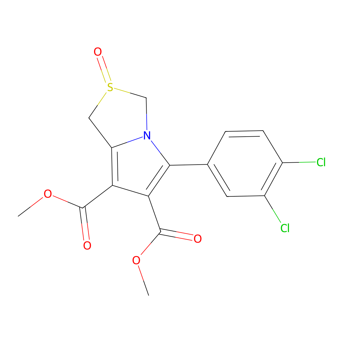 Dimethyl 5-(3,4-dichlorophenyl)-2-oxo-1,3-dihydropyrrolo[1,2-c][1,3]thiazole-6,7-dicarboxylate molecular structure, CAS 339113-64-3
