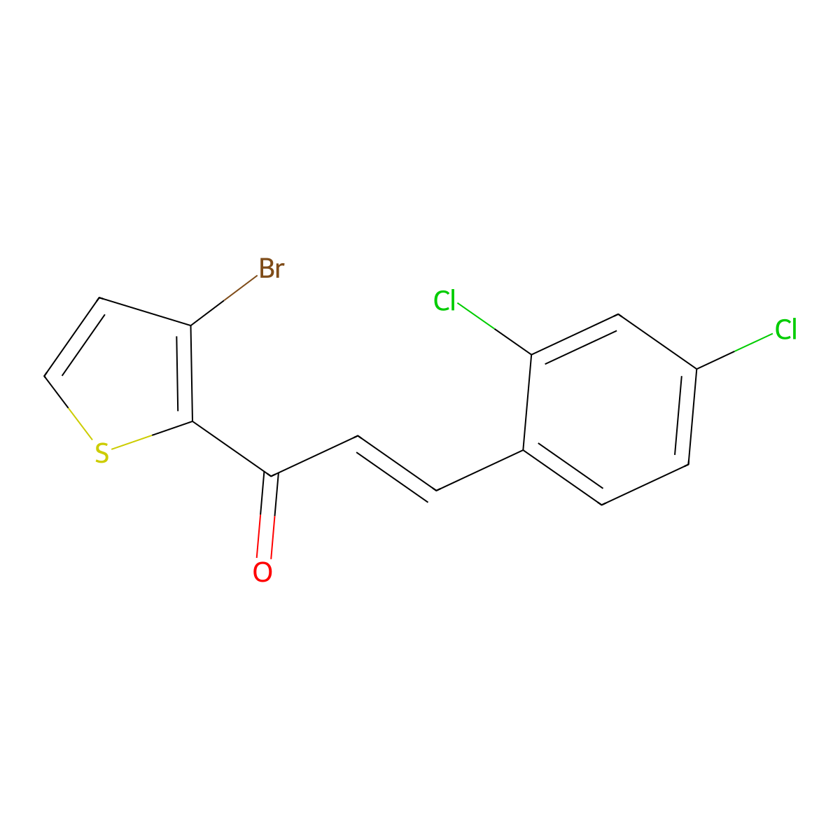 1-(3-Bromo-2-thienyl)-3-(2,4-dichlorophenyl)-2-propen-1-one molecular structure, CAS 339113-88-1