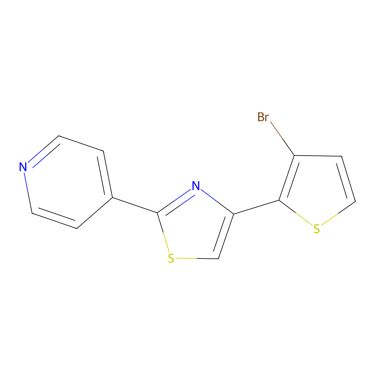 4-(4-(3-Bromo-2-thienyl)-1,3-thiazol-2-yl)pyridine molecular structure, CAS 339113-94-9