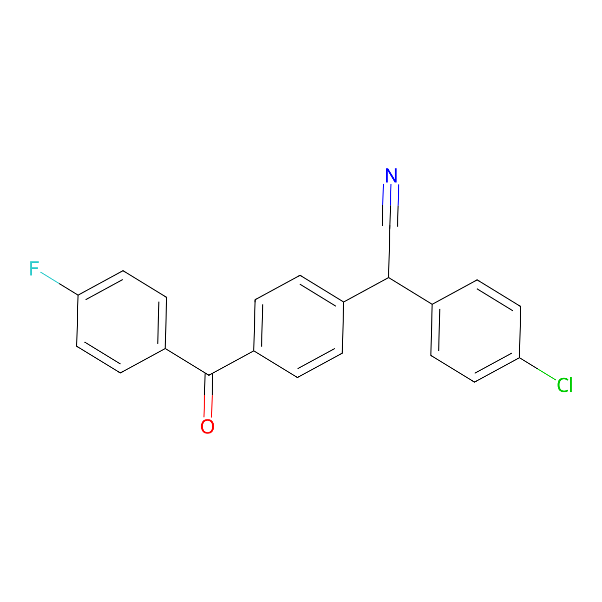 2-(4-Chlorophenyl)-2-[4-(4-fluorobenzoyl)phenyl]acetonitrile molecular structure, CAS 339114-45-3