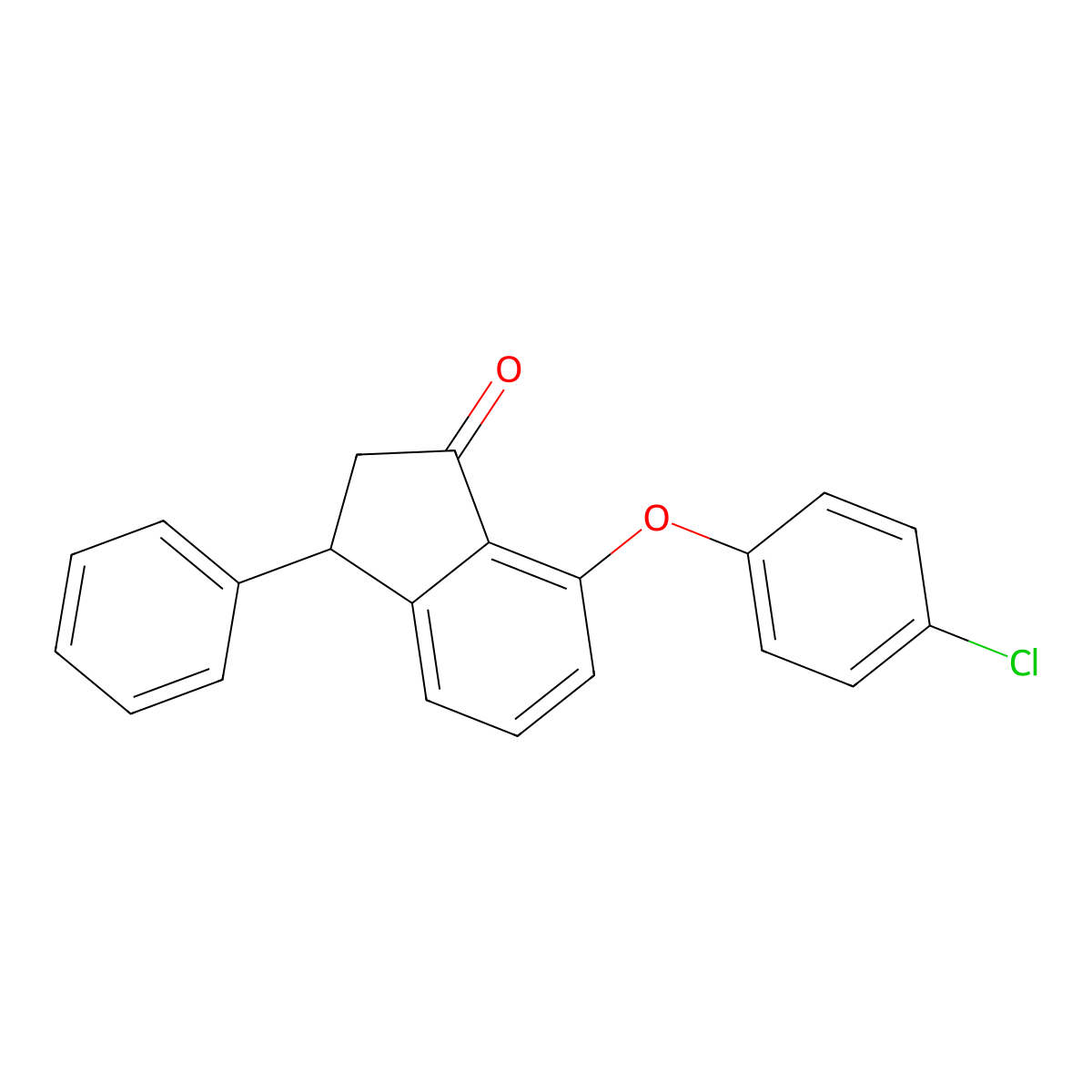 7-(4-Chlorophenoxy)-3-phenyl-1-indanone molecular structure, CAS 339115-91-2