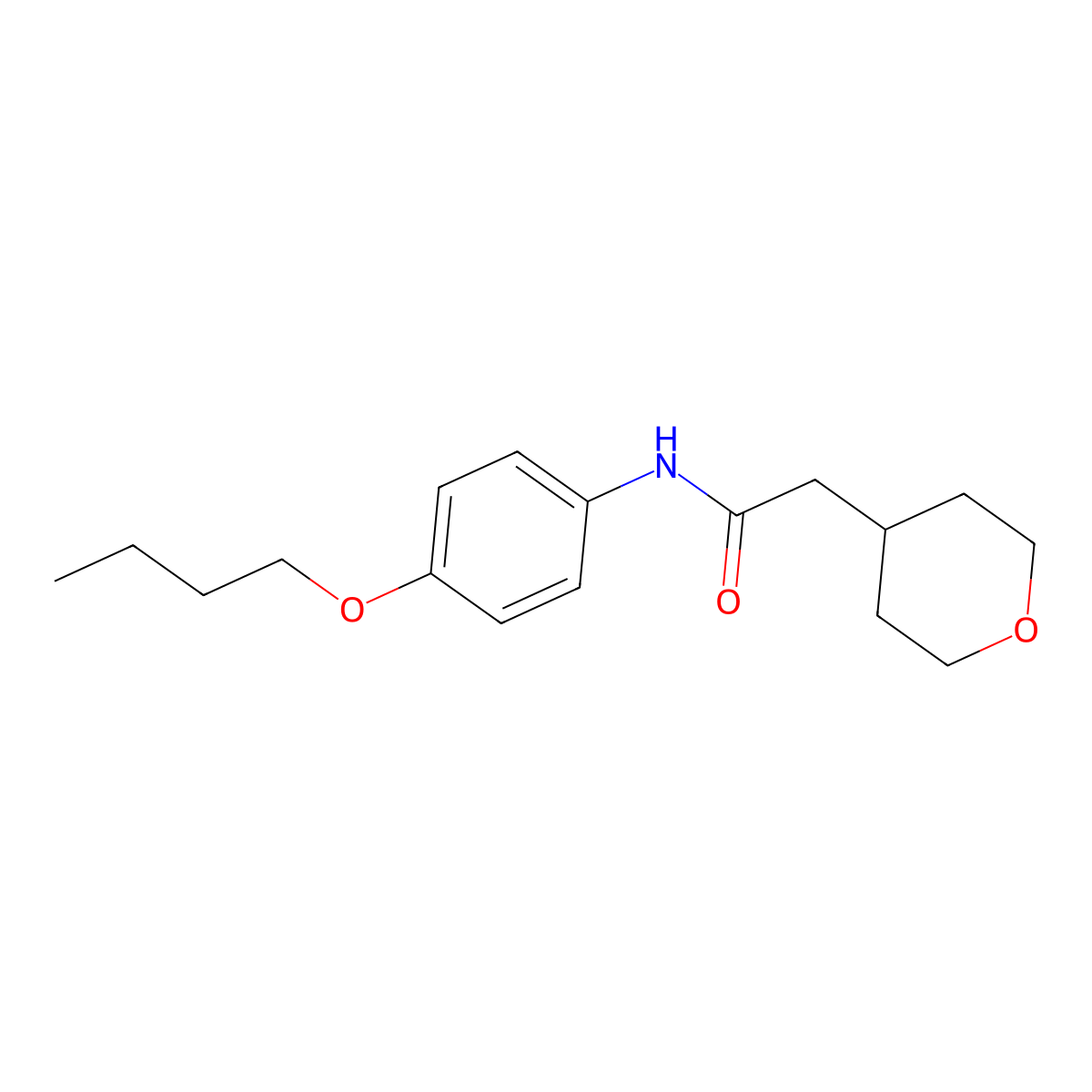 N-(4-butoxyphenyl)-2-(oxan-4-yl)acetamide molecular structure, CAS 339115-95-6