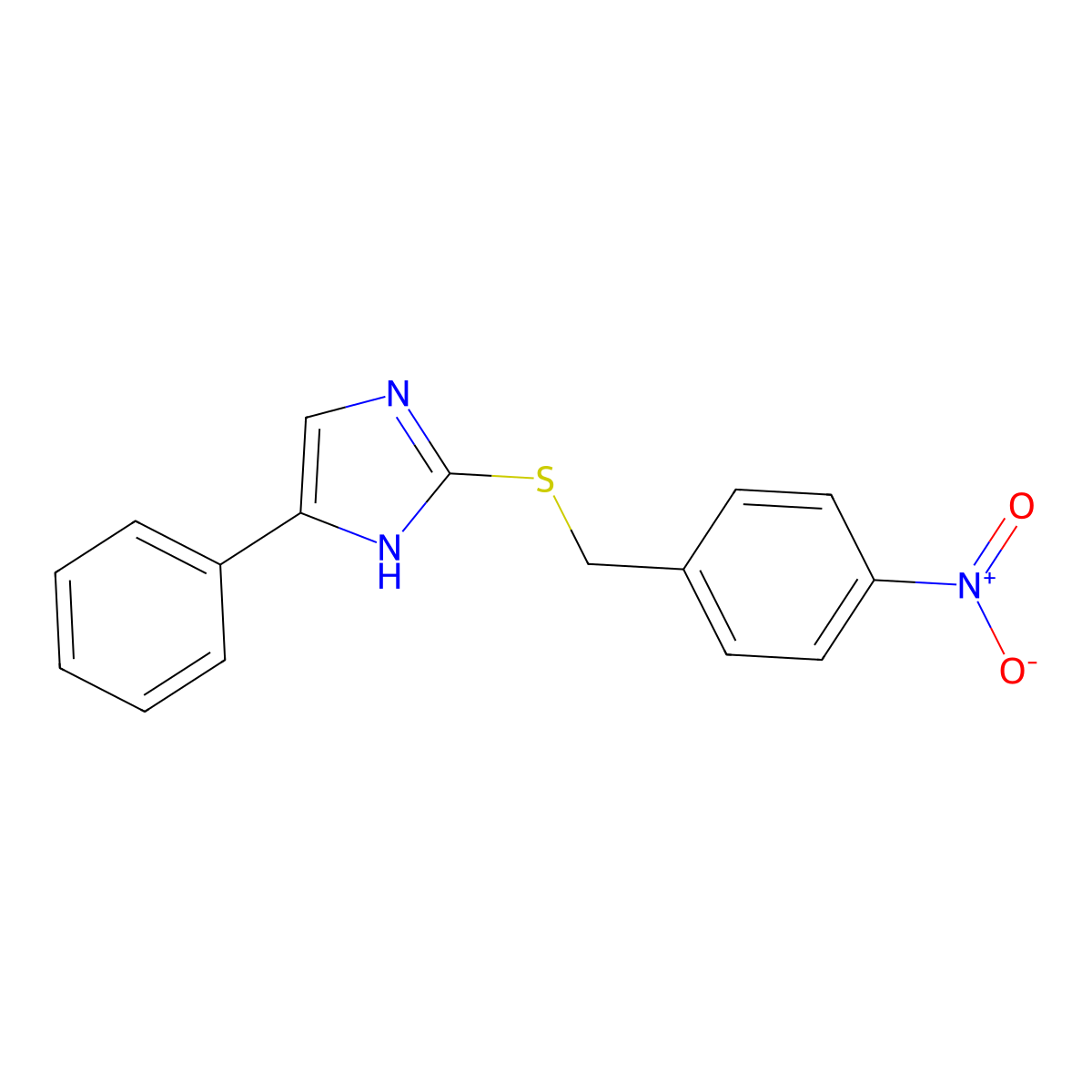 2-((4-nitrobenzyl)thio)-5-phenyl-1H-imidazole molecular structure, CAS 339116-30-2