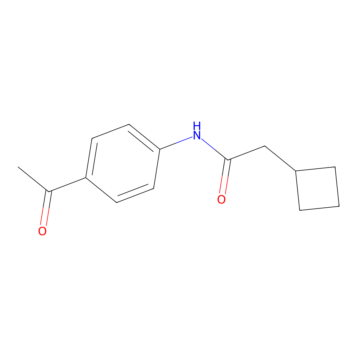 N-(4-acetylphenyl)-2-cyclobutylacetamide molecular structure, CAS 339116-59-5