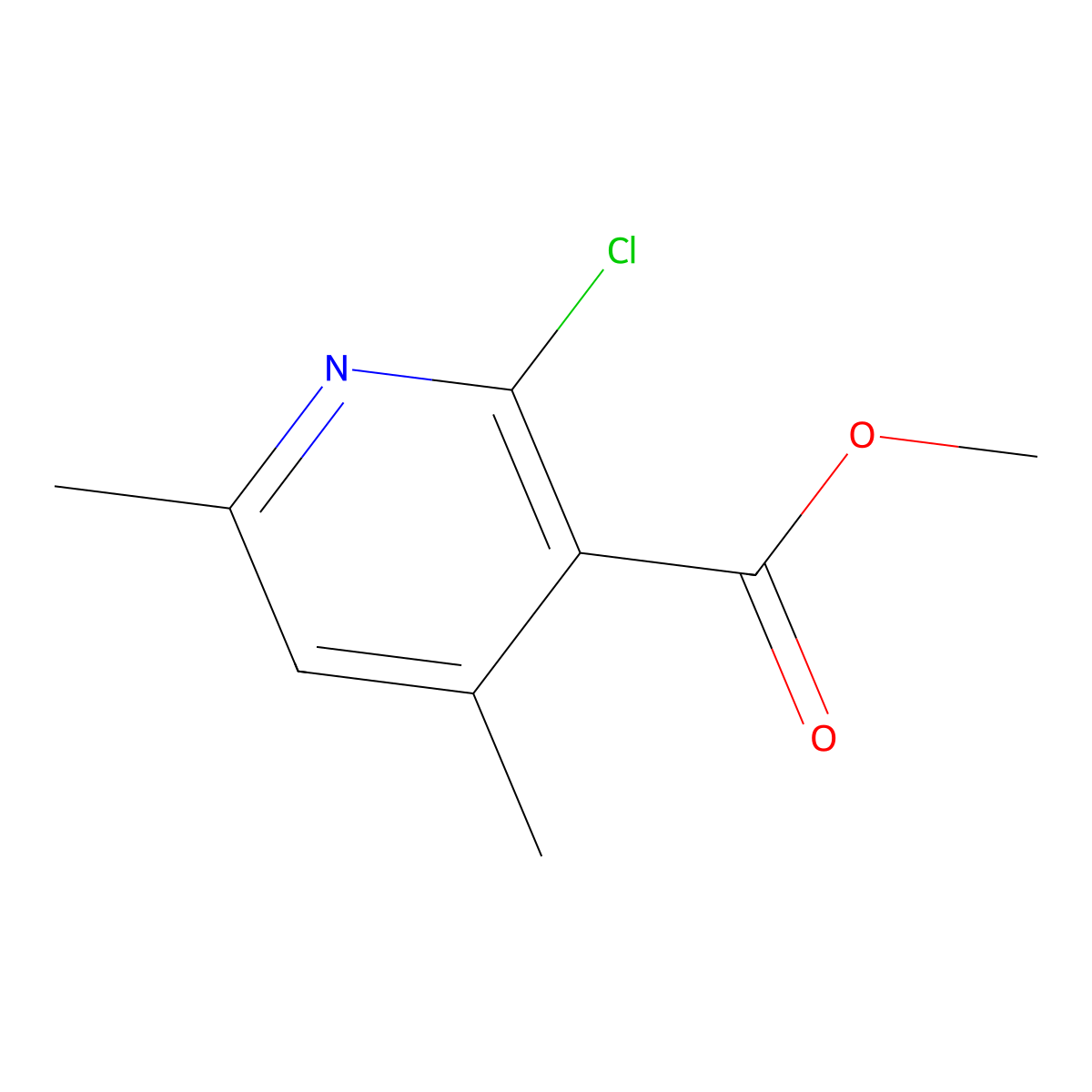 Methyl 2-chloro-4,6-dimethylnicotinate molecular structure, CAS 339151-88-1
