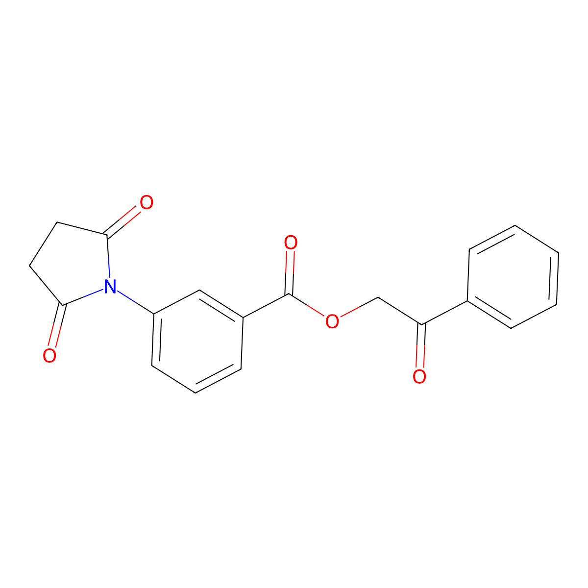 Phenacyl 3-(2,5-dioxopyrrolidin-1-yl)benzoate molecular structure, CAS 339153-36-5