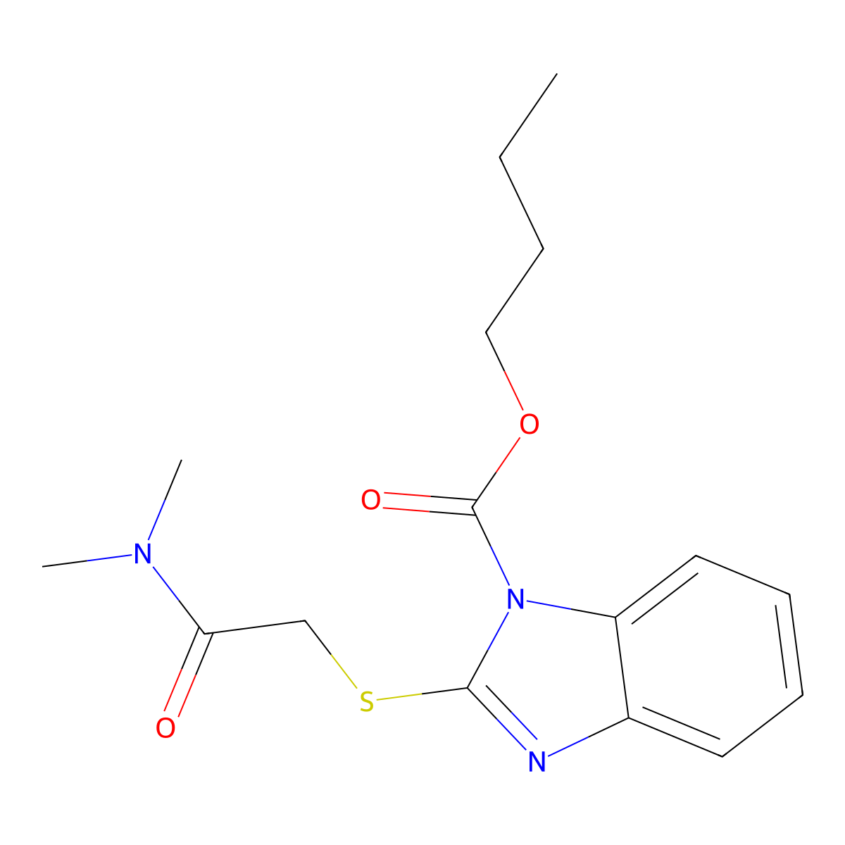butyl 2-{[2-(dimethylamino)-2-oxoethyl]sulfanyl}-1H-benzimidazole-1-carboxylate molecular structure, CAS 339156-11-5