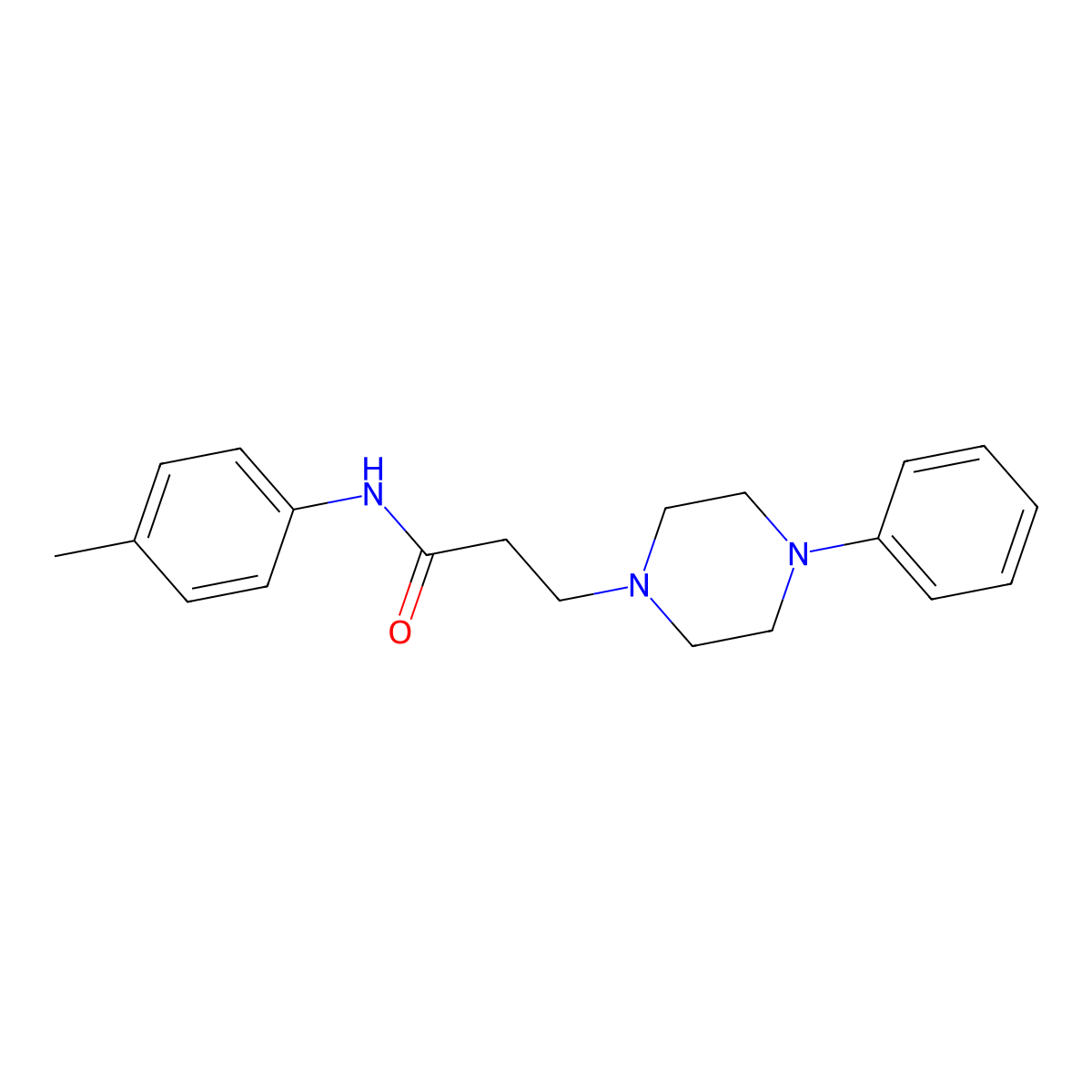 N-(4-methylphenyl)-3-(4-phenylpiperazin-1-yl)propanamide molecular structure, CAS 339158-61-1