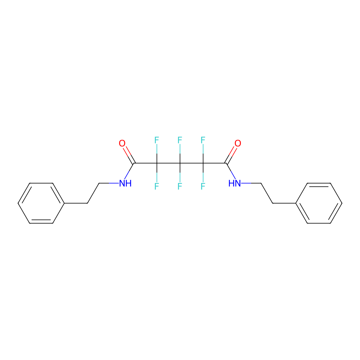 2,2,3,3,4,4-hexafluoro-N,N'-bis(2-phenylethyl)pentanediamide molecular structure, CAS 339160-14-4
