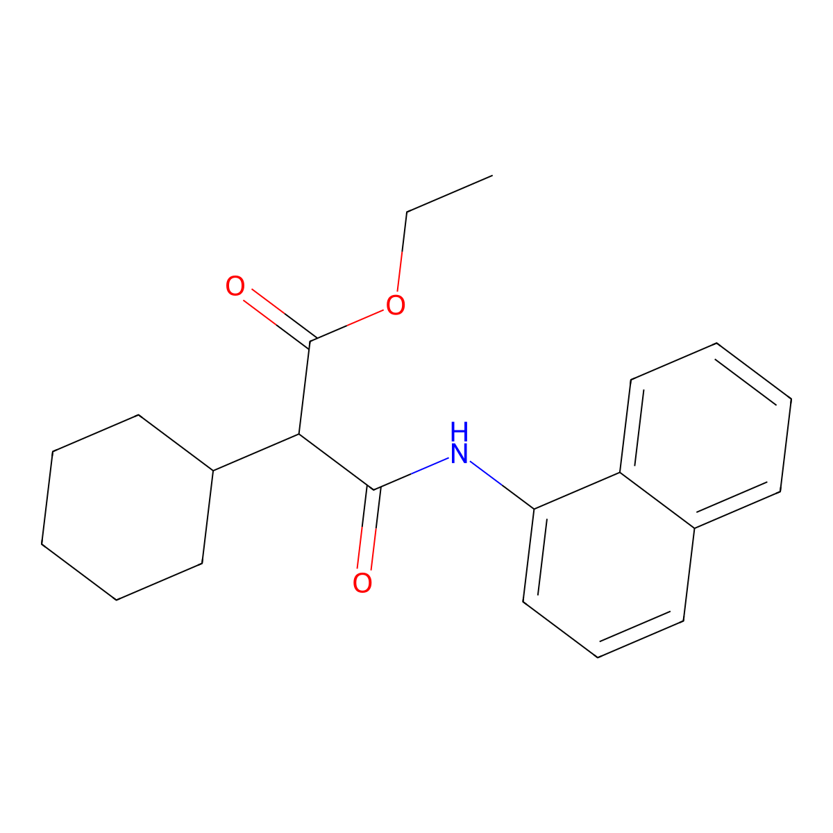 Ethyl 2-cyclohexyl-3-(1-naphthylamino)-3-oxopropanoate molecular structure, CAS 339161-44-3