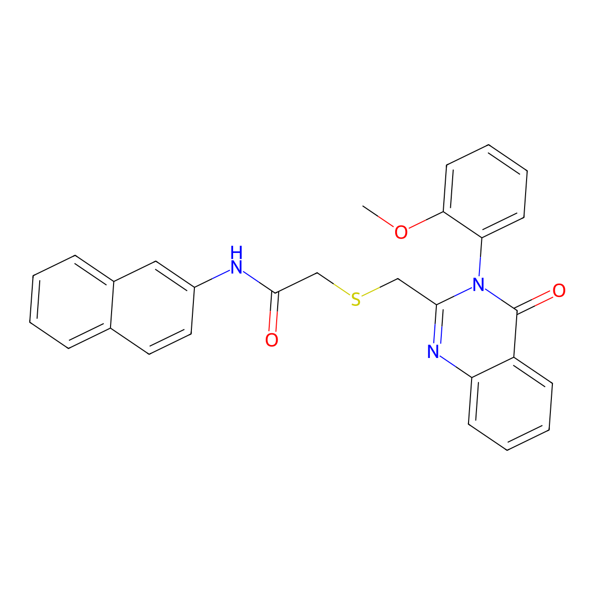 2-[[3-(2-methoxyphenyl)-4-oxoquinazolin-2-yl]methylsulfanyl]-N-naphthalen-2-ylacetamide molecular structure, CAS 339165-71-8