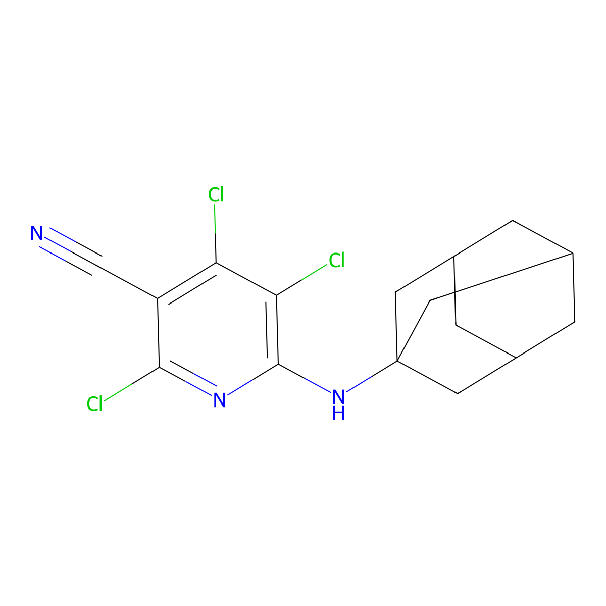 6-(1-Adamantylamino)-2,4,5-trichloronicotinonitrile molecular structure, CAS 339165-88-7