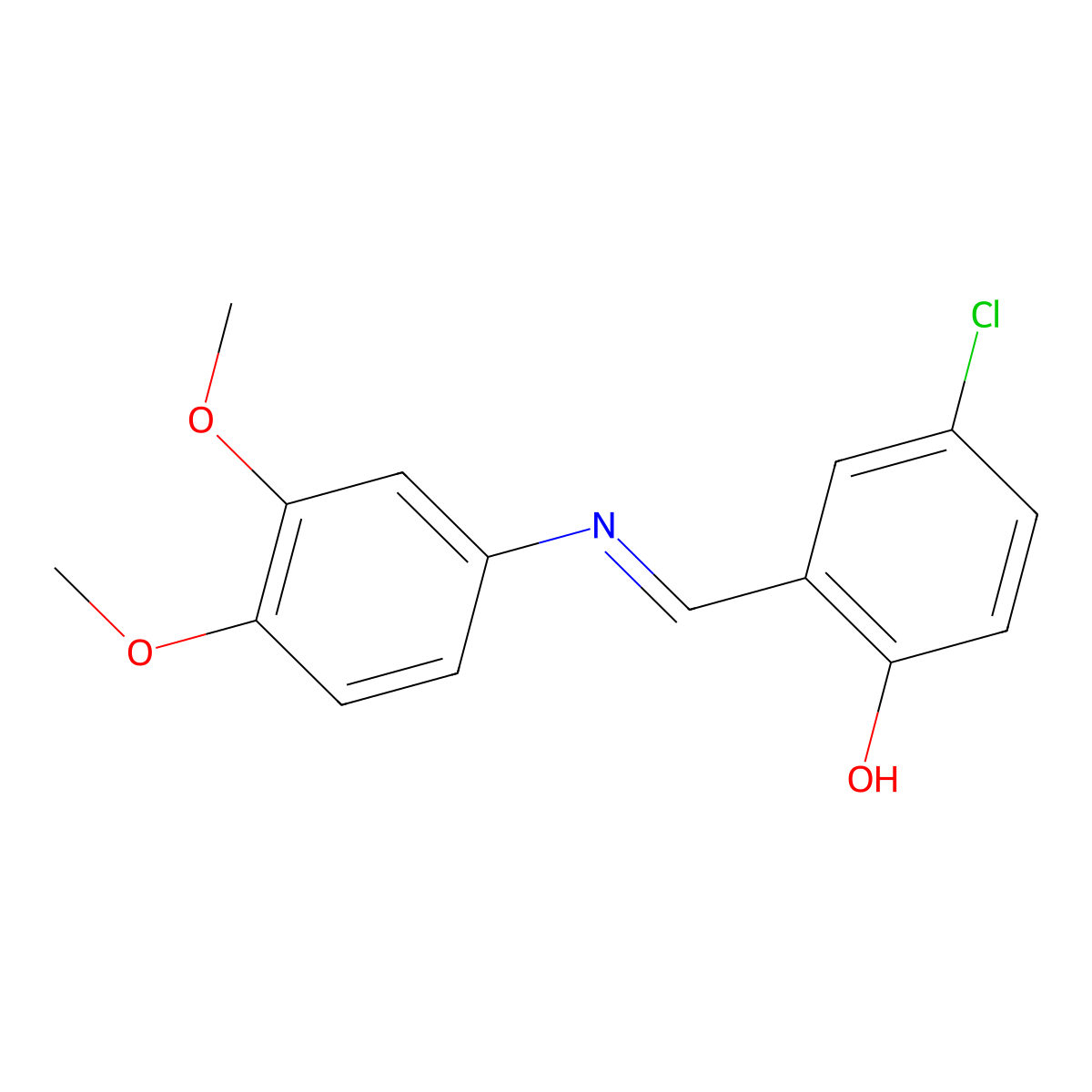 4-chloro-2-{(E)-[(3,4-dimethoxyphenyl)imino]methyl}phenol molecular structure, CAS 339166-09-5