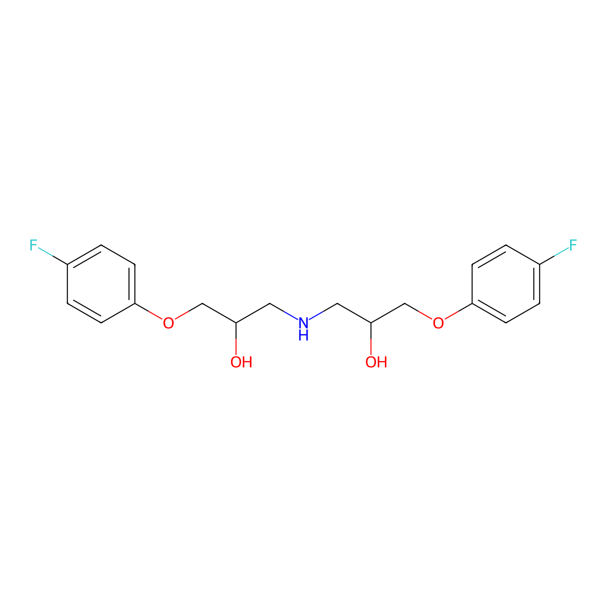 1-(4-Fluorophenoxy)-3-[[3-(4-fluorophenoxy)-2-hydroxypropyl]amino]propan-2-ol molecular structure, CAS 339174-27-5