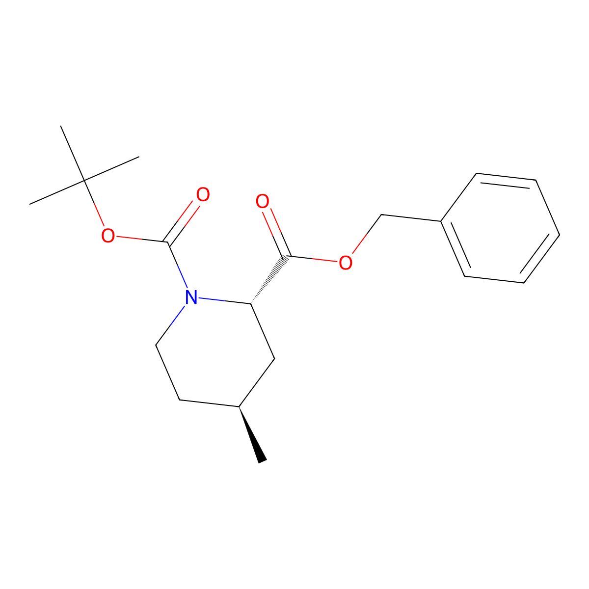 trans-2-Benzyl 1-tert-butyl 4-methylpiperidine-1,2-dicarboxylate molecular structure, CAS 339183-92-5