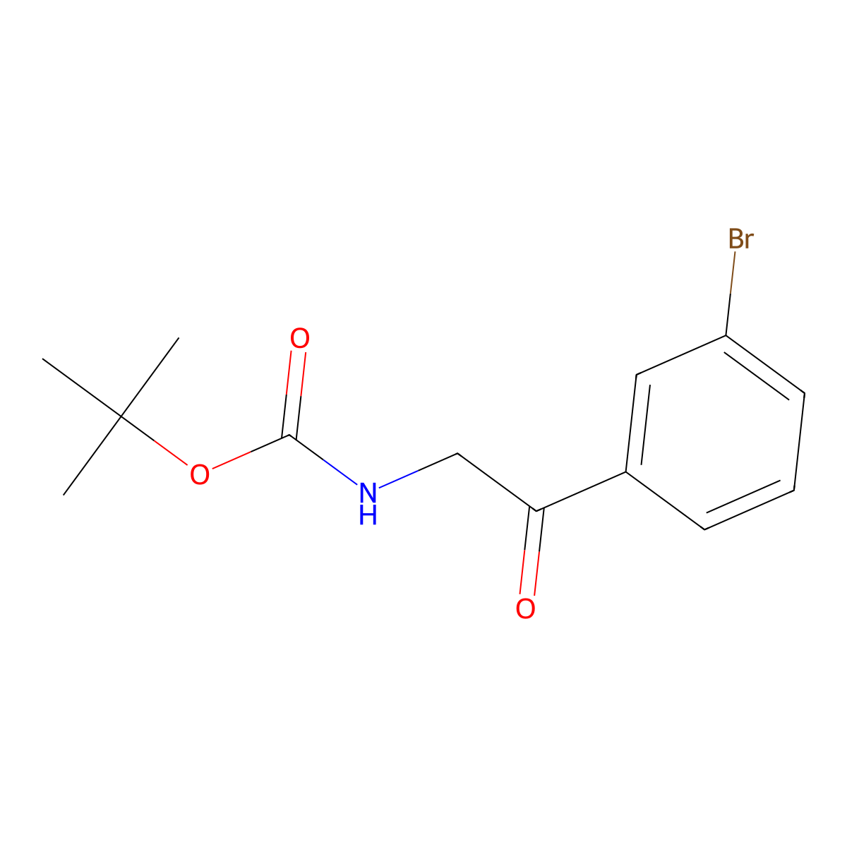 tert-Butyl (2-(3-bromophenyl)-2-oxoethyl)carbamate molecular structure, CAS 339185-69-2