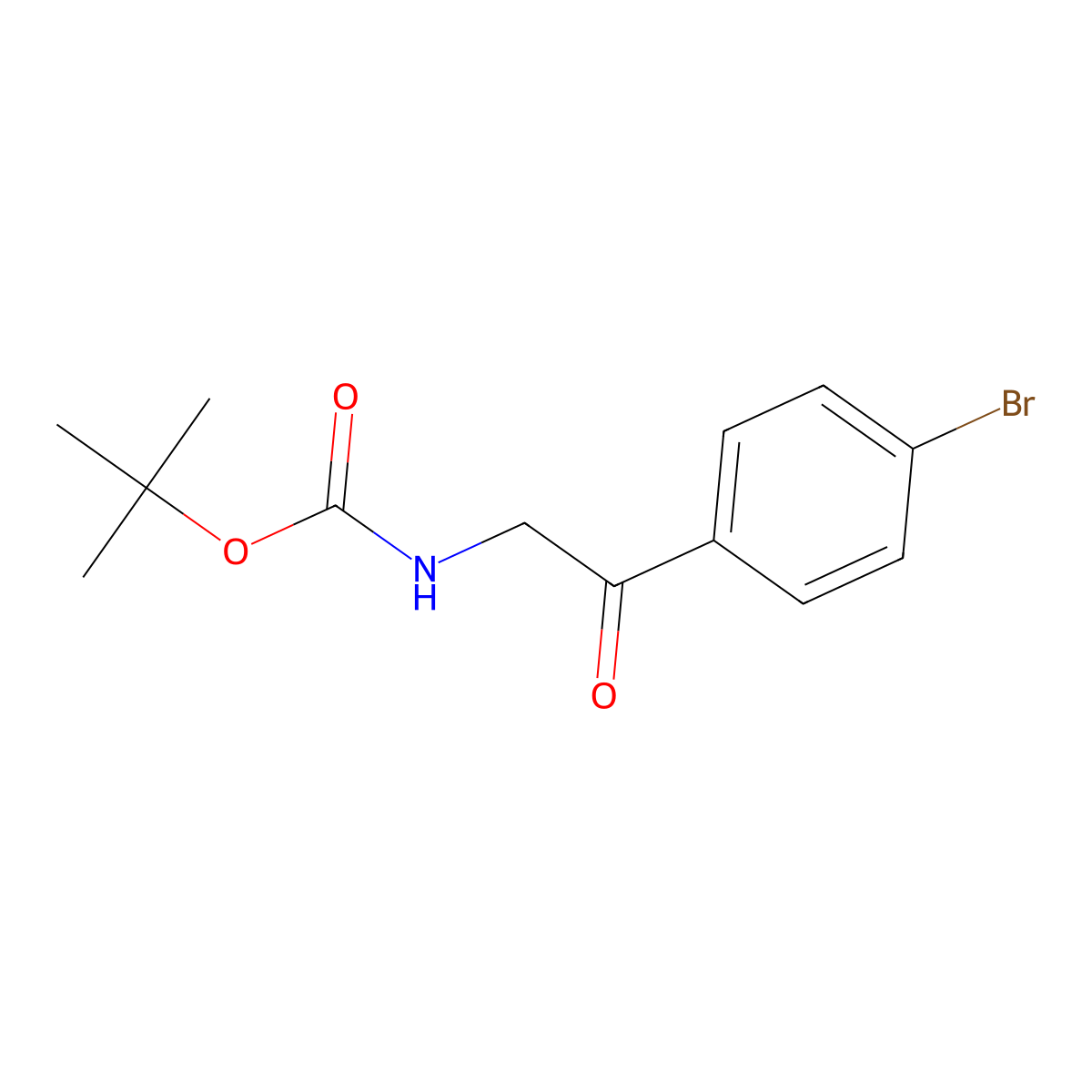 tert-butyl N-[2-(4-bromophenyl)-2-oxoethyl]carbamate molecular structure, CAS 339185-70-5