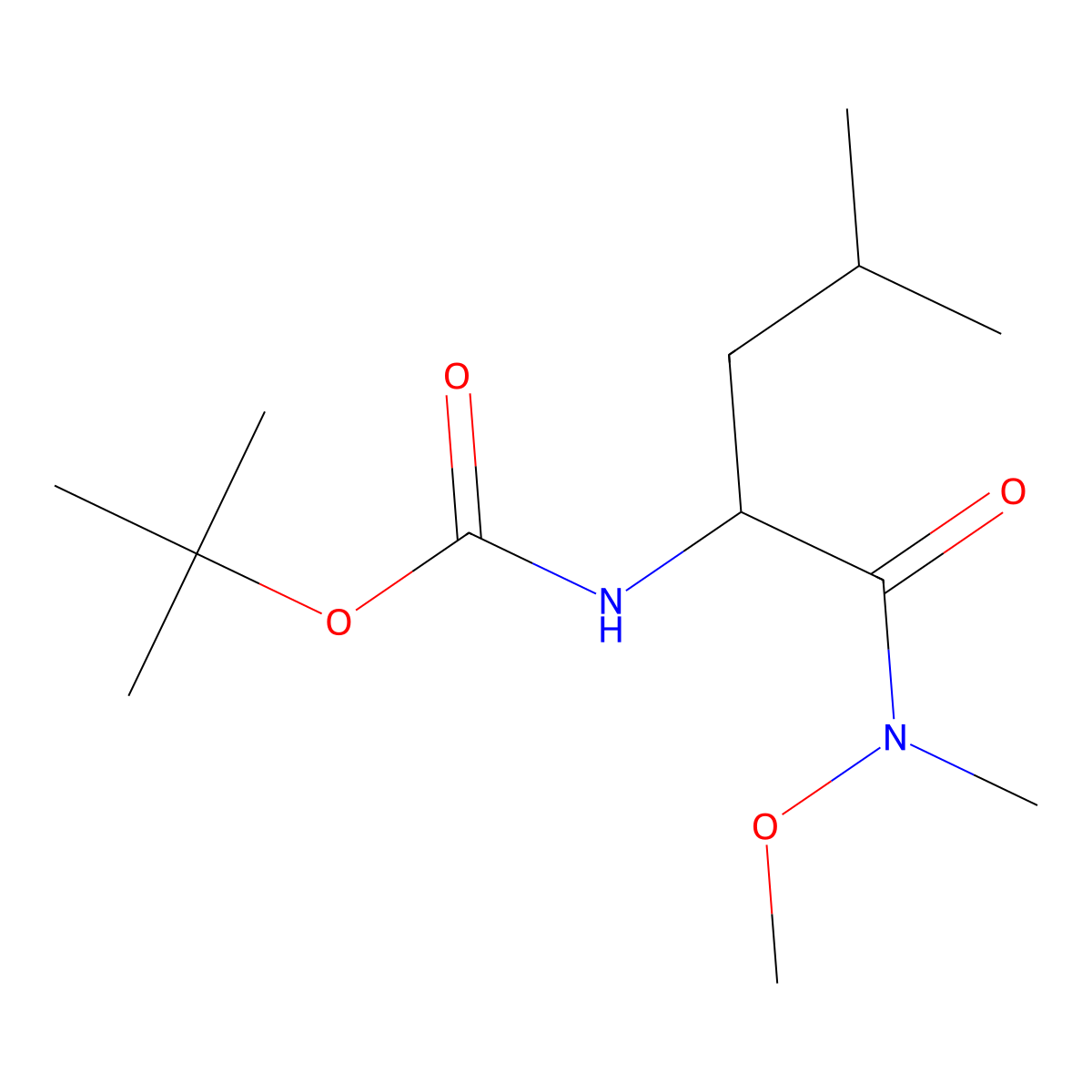 tert-butyl N-{1-[methoxy(methyl)carbamoyl]-3-methylbutyl}carbamate molecular structure, CAS 339185-93-2
