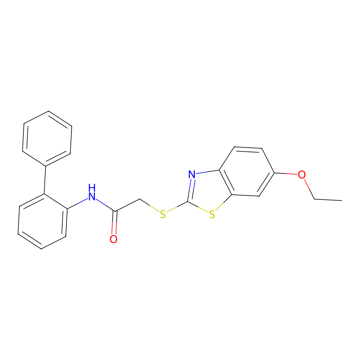2-[(6-ethoxy-1,3-benzothiazol-2-yl)sulfanyl]-N-(2-phenylphenyl)acetamide molecular structure, CAS 339187-07-4