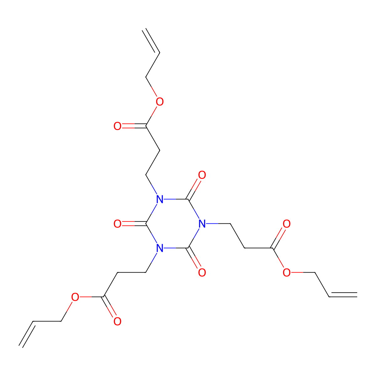 Triallyl 2,4,6-trioxo-1,3,5-triazine-1,3,5(2H,4H,6H)-tripropionate molecular structure, CAS 33919-45-8