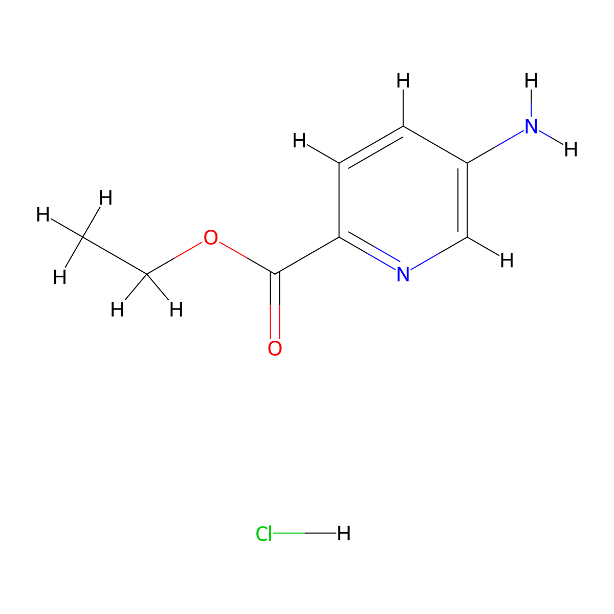 Ethyl 5-aminopicolinate hydrochloride molecular structure, CAS 33919-66-3