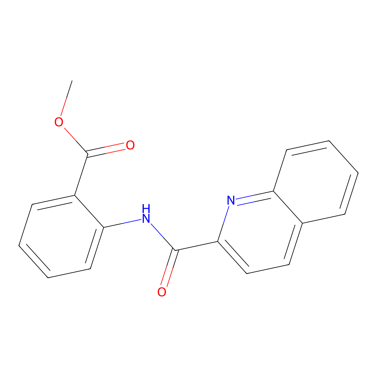 Methyl 2-(quinoline-2-amido)benzoate molecular structure, CAS 33919-87-8
