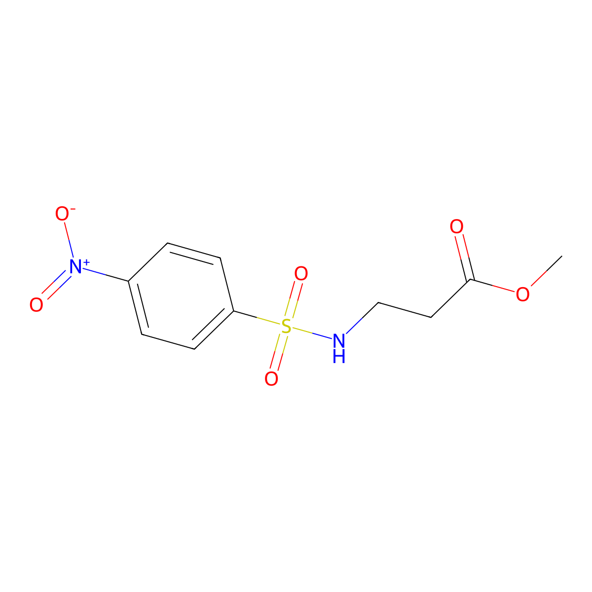 Methyl 3-[(4-nitrophenyl)sulfonylamino]propanoate molecular structure, CAS 339191-82-1