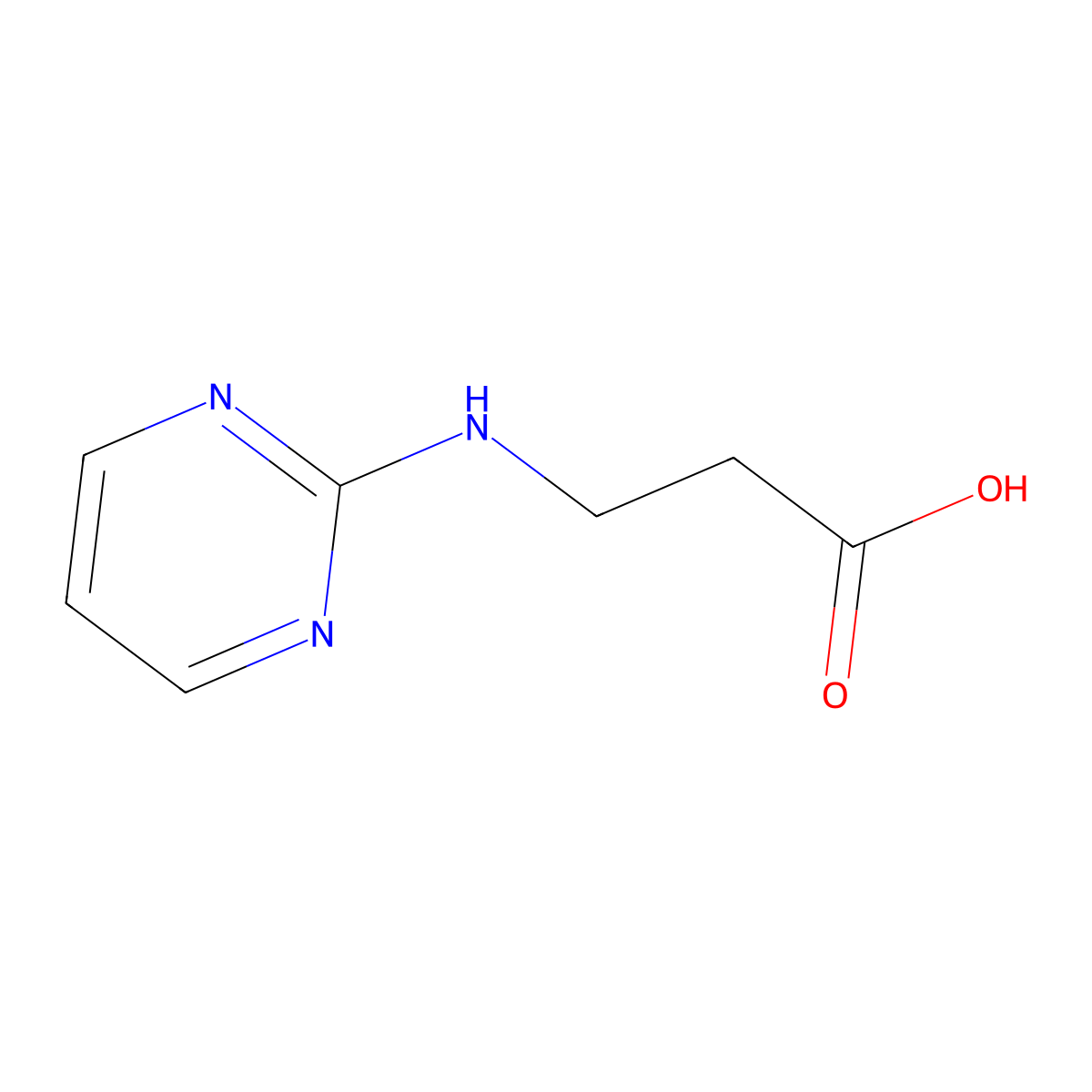 3-[(Pyrimidin-2-yl)amino]propanoic acid molecular structure, CAS 339195-50-5