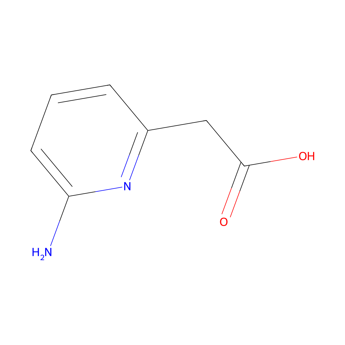 2-(6-Aminopyridin-2-yl)acetic acid molecular structure, CAS 339195-51-6