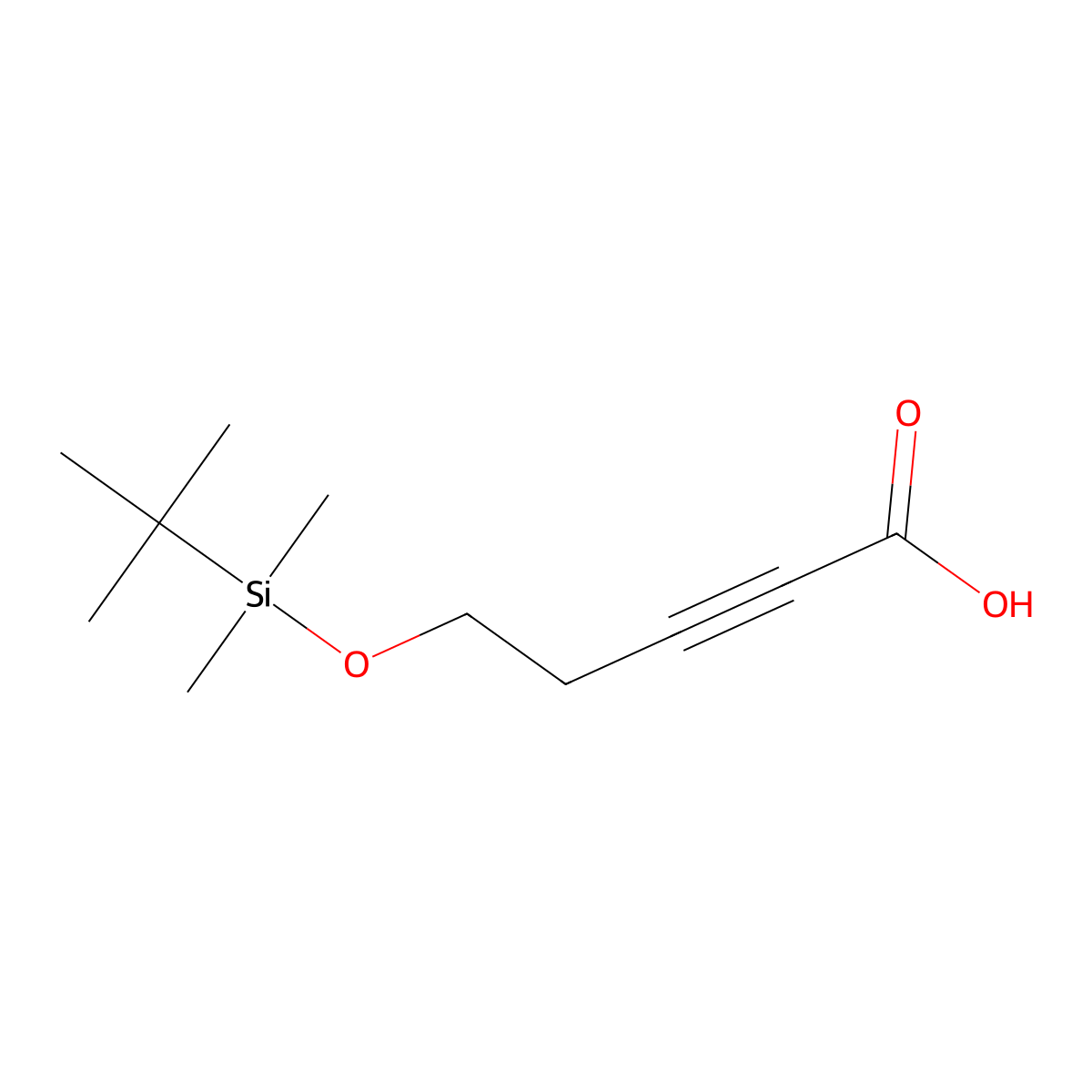 5-((tert-Butyldimethylsilyl)oxy)pent-2-ynoic acid molecular structure, CAS 339196-09-7