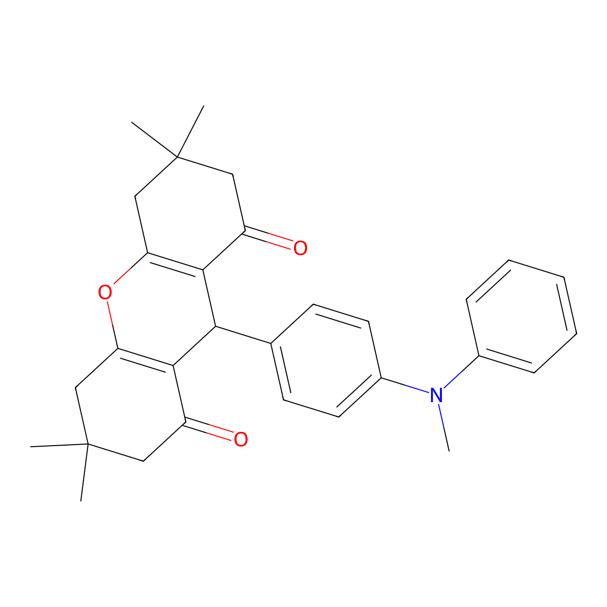 3,3,6,6-tetramethyl-9-[4-(N-methylanilino)phenyl]-4,5,7,9-tetrahydro-2H-xanthene-1,8-dione molecular structure, CAS 339196-81-5