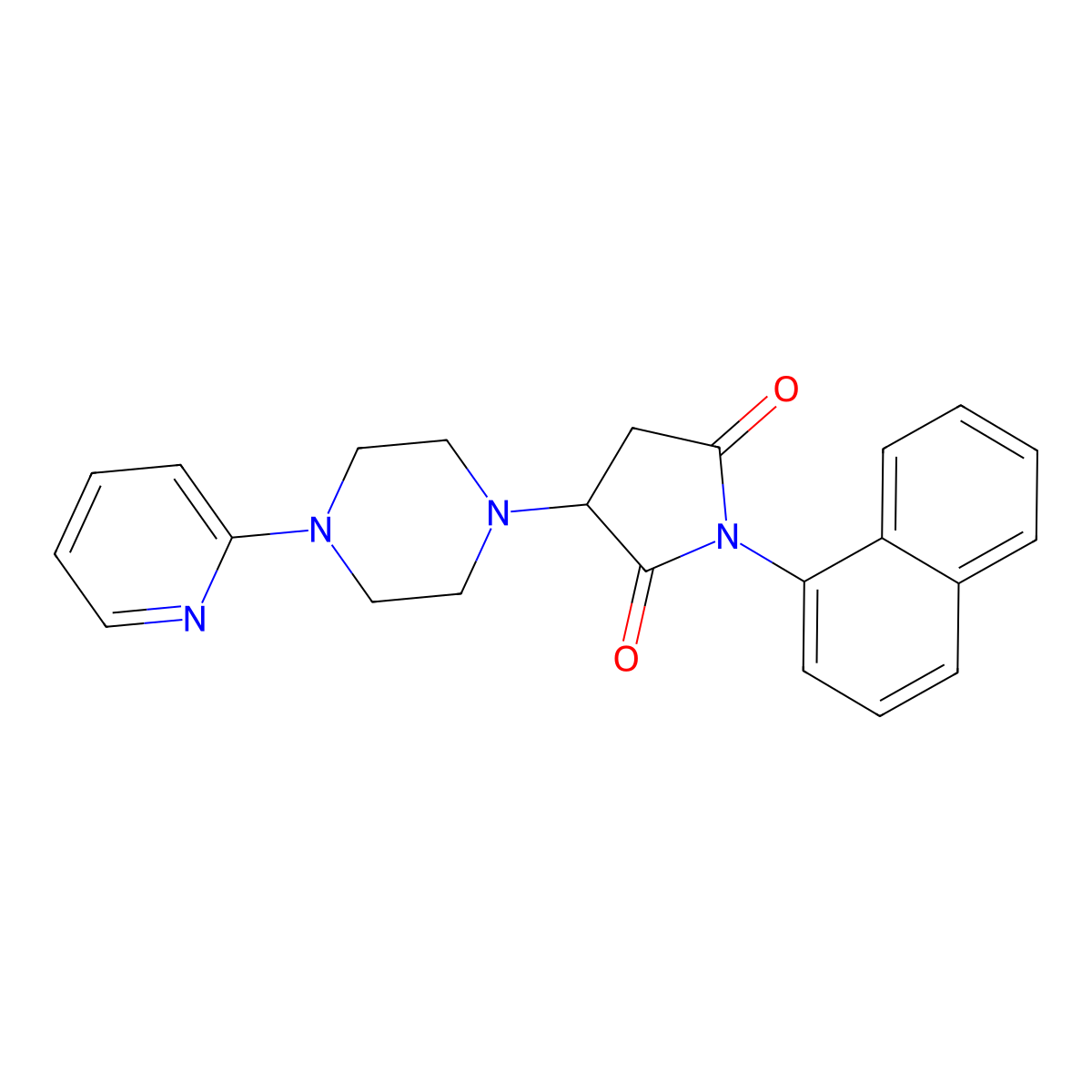 1-Naphthalen-1-yl-3-(4-pyridin-2-ylpiperazin-1-yl)pyrrolidine-2,5-dione molecular structure, CAS 339197-03-4