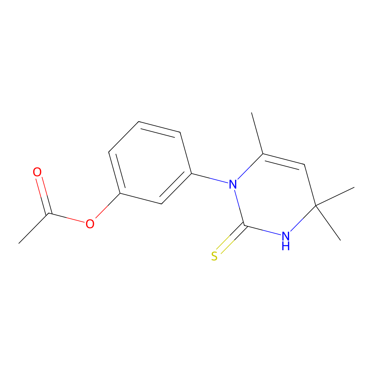 [3-(4,6,6-trimethyl-2-sulfanylidene-1H-pyrimidin-3-yl)phenyl] acetate molecular structure, CAS 339197-49-8