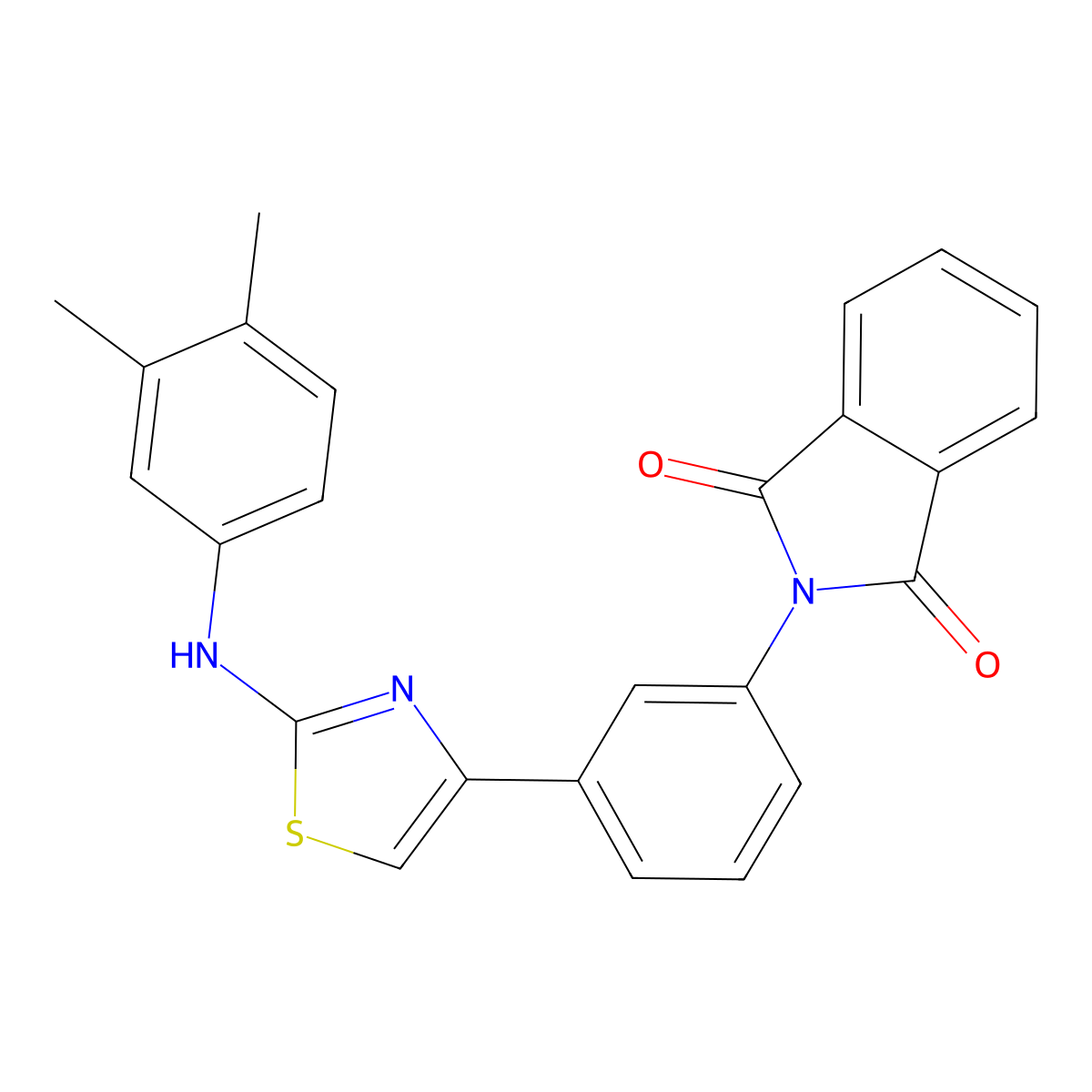 2-[3-[2-(3,4-Dimethylanilino)-1,3-thiazol-4-yl]phenyl]isoindole-1,3-dione molecular structure, CAS 339197-62-5